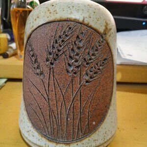 HANDMADE POTTERY BUD VASE SIGNED